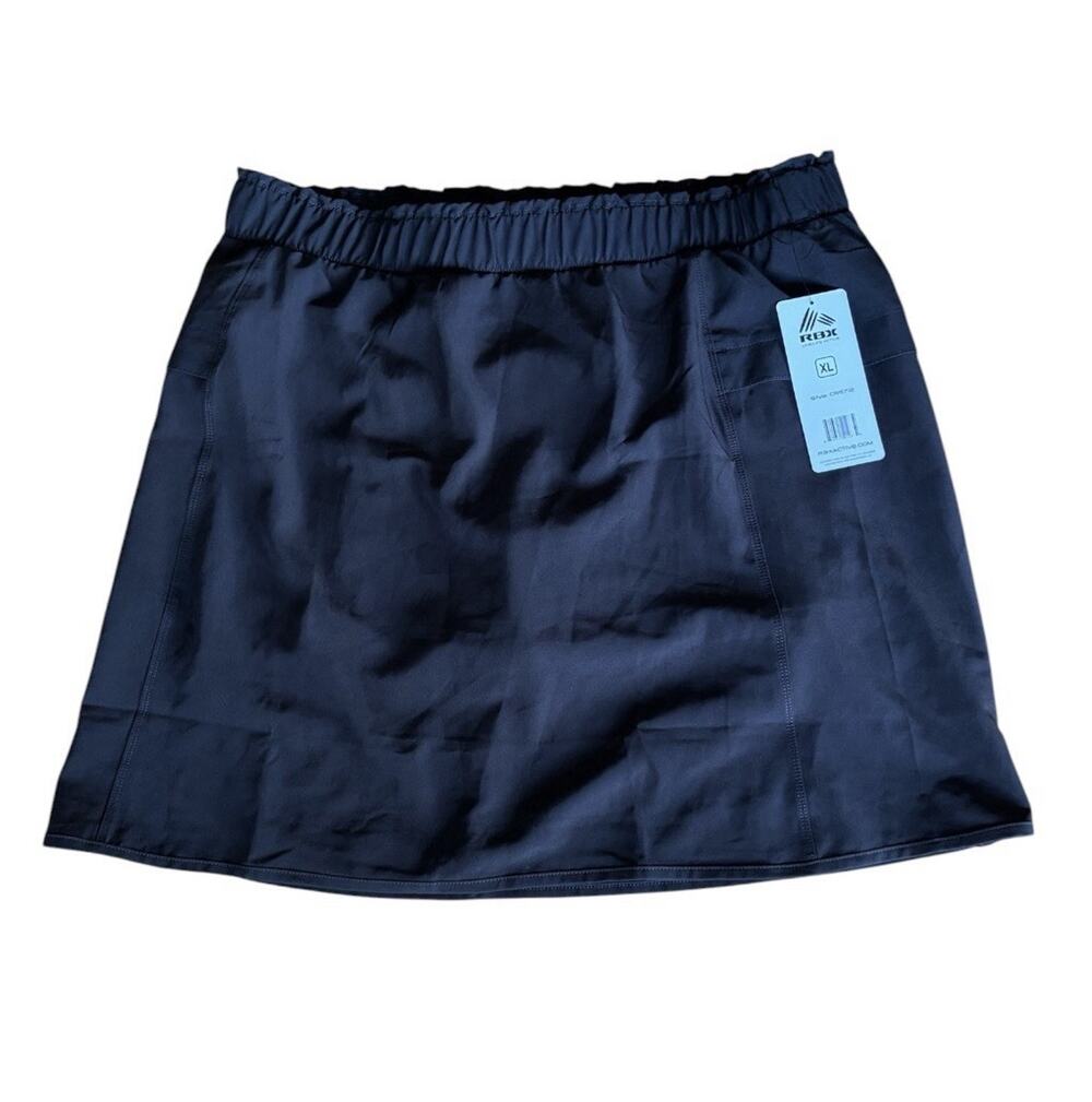 NWT RBX Active Women Black Athletic Skort Tennis Golf Skirt Pockets Sz XL - Picture 1 of 5
